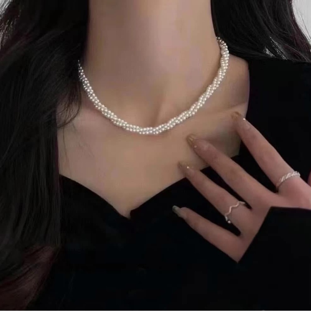 Authentic twisted baby pearl necklace